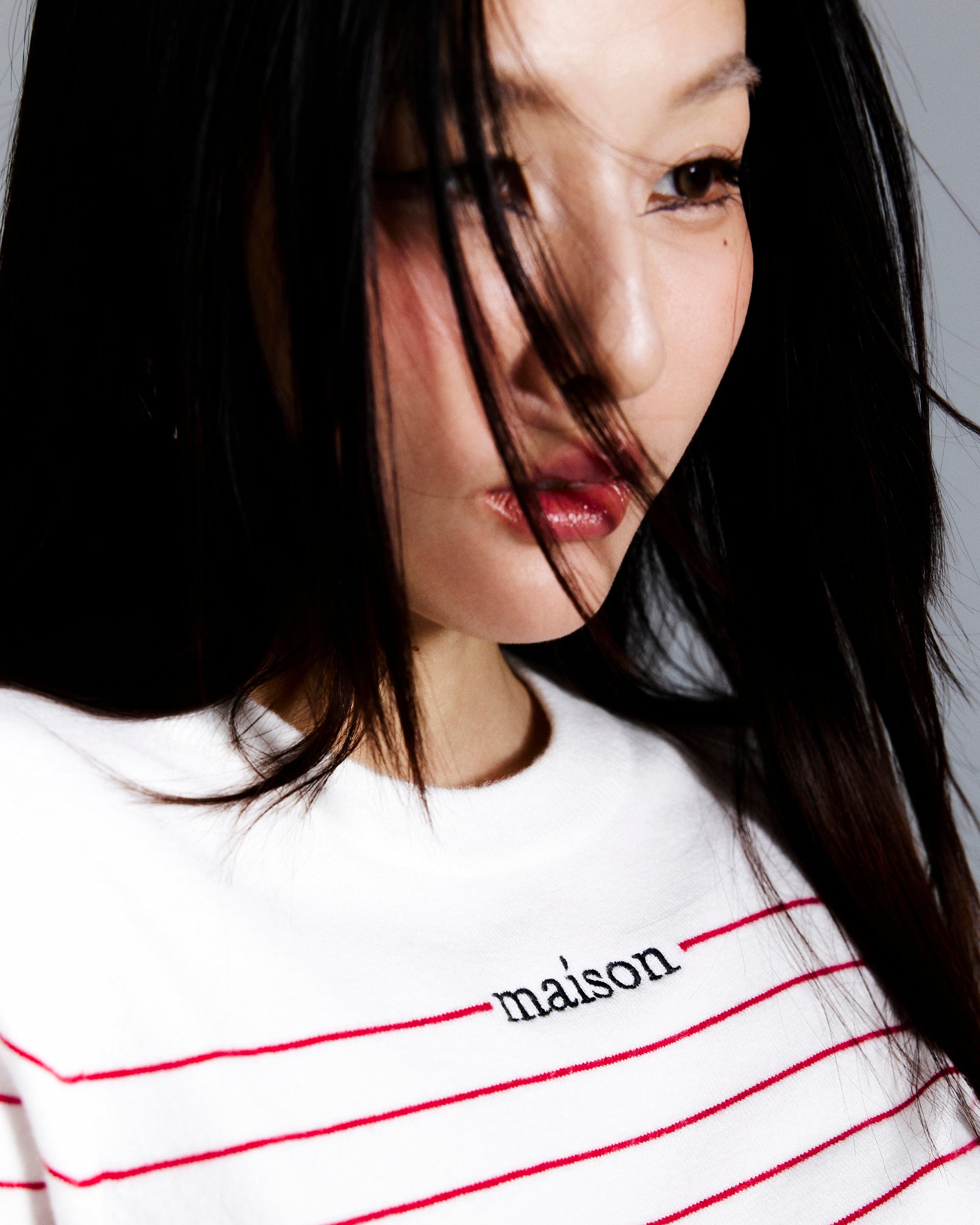 Ivory-Red Striped